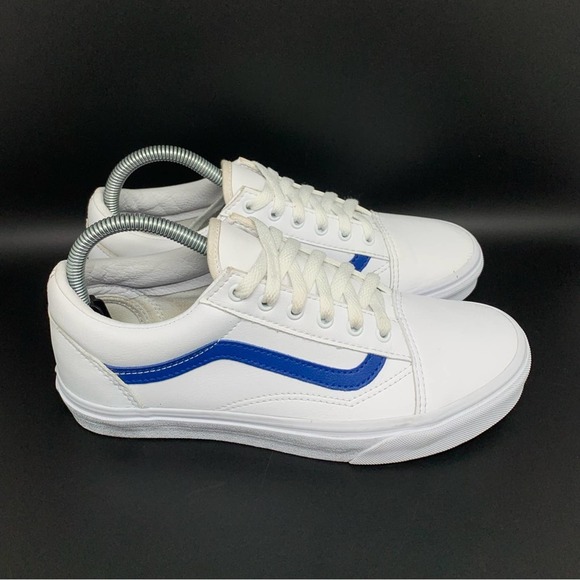 Vans Old Skool Pop Classic White Blue‎ Shoes Men's Sz 6.5 /Women’s Sz 8 - Picture 1 of 10